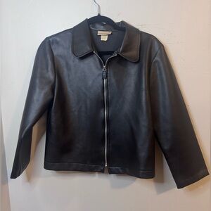 Apostrophe Classic Black Leather Jacket